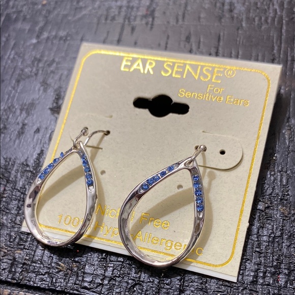 Ear Sense Jewelry - Ear Sense Silver Tone and Blue Teardrop Earrings!